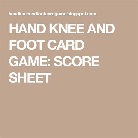 We did not find results for: HAND KNEE AND FOOT CARD GAME: SCORE SHEET | Card games, Foot games, Scores