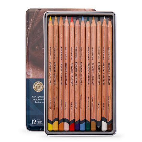 Derwent Lightfast Colour Pencil Tin Set Of 12 Derwent