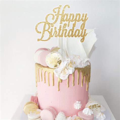 One happy birthday cake topper cake bunting flag banner happy birthday made of paper with glitter embossed lettering banner poles made from food happy birthday, cake topper decoration, glitter sparkle party, cake prop, celebration, party available in gold, rose gold, silver, red, yellow. Happy Birthday Cake Topper | Oh So Glitter