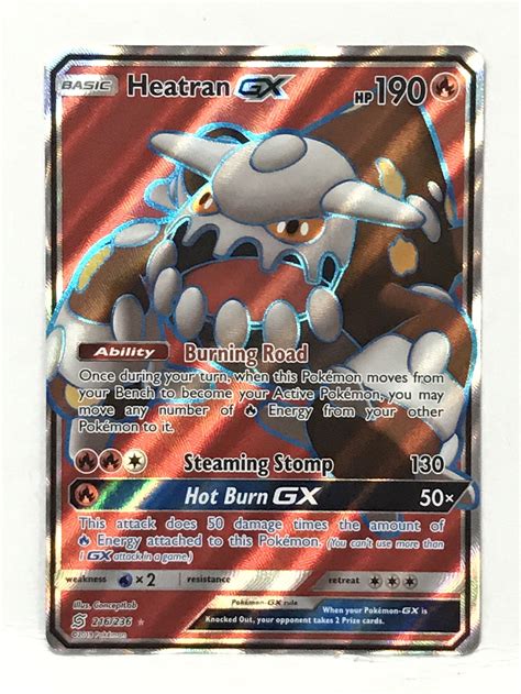 Pokemon Heatran Gx 216236 Full Art Ultra Rare Hobbies And Toys