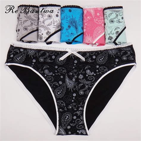 rebantwa 10pcs lot cotton underwear women girl s sexy panties print new lingerie femme calcinha