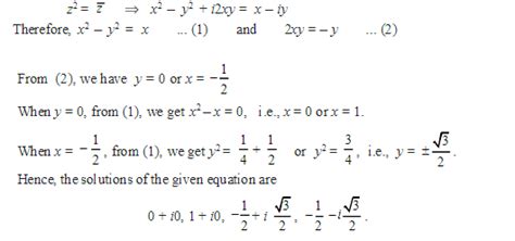 solve for z z 2 z conjugate where x iy z maths complex numbers and quadratic equations