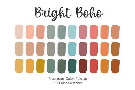 Boho And Earth Tone Procreate Color Palette Bundle Color Etsy