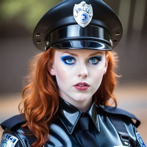 Seductive Redhead In Latex Police Uniform Muse Ai
