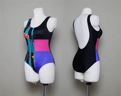 High Leg Vintage 1980s Swimsuit Glam 80s One Piece Tank Etsy