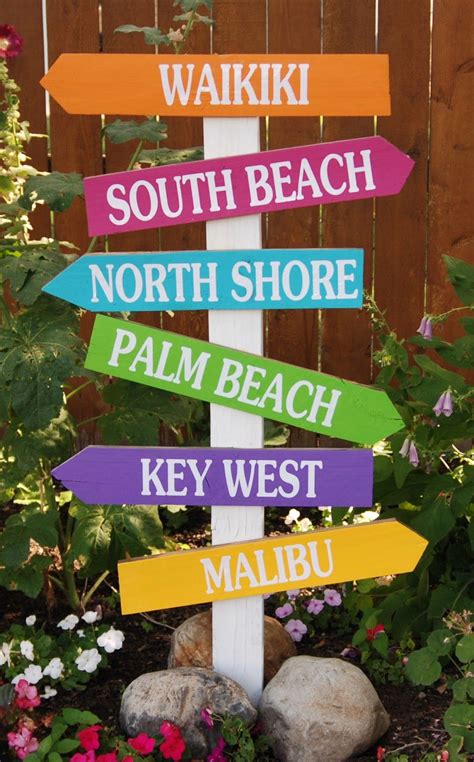 Beach Directional Sign Beach Signs Wooden Directional Sign Beach Signs