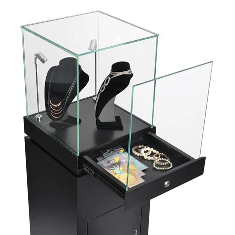 Lighted Jewelry Display Cases Locking Cabinet And Drawer Ships Today