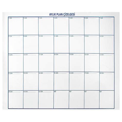 Evbuya Şeffaf Aylık Plan Akıllı Kağıt 110 x 100 cm Fiyatı