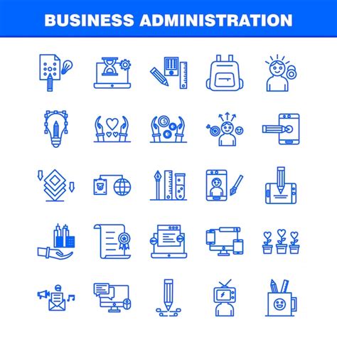 Premium Vector Business Administration Line Icons