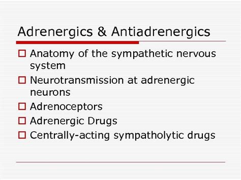 Adrenergic Antiadrenergic Drugs By Prof Alhaider