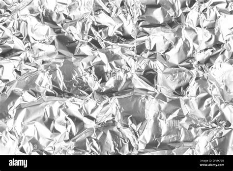 Close Up Of Aluminium Foil Crumpled Silver Aluminium Foil Texture