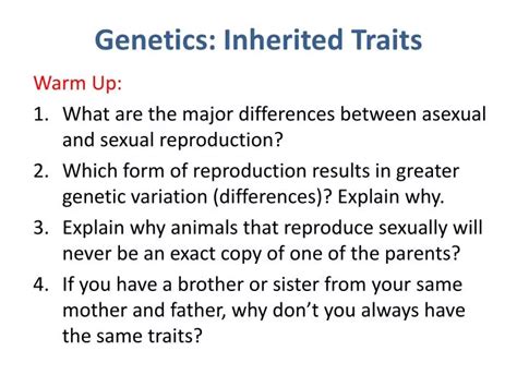 Ppt Genetics Inherited Traits Powerpoint Presentation Free Download