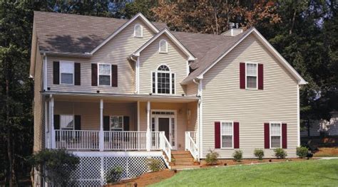 Check spelling or type a new query. light tan siding with maroon shutters | House paint ...