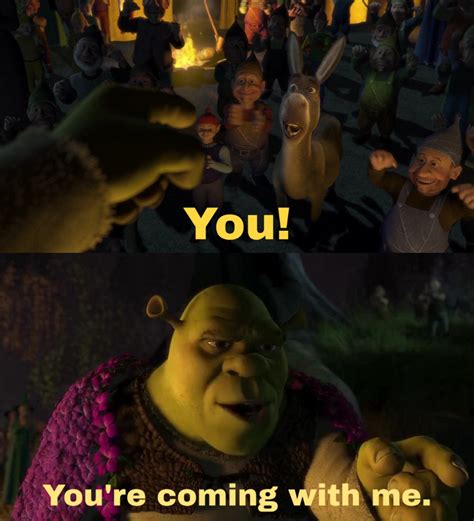 You Youre Coming With Me Shrek Meme Template A Textless Version