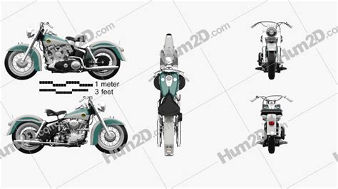 Harley Davidson Panhead Flh Duo Glide 1958 Blueprint In Png Download