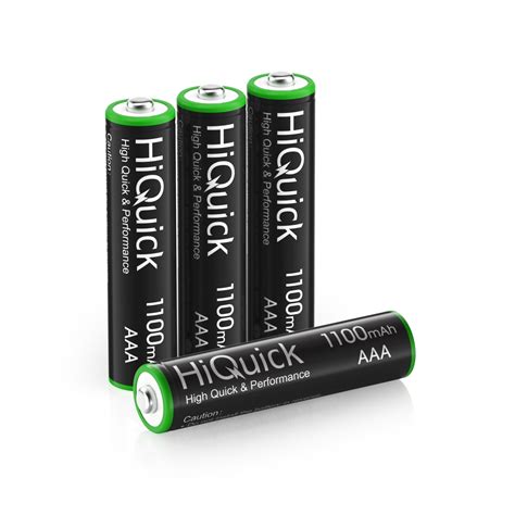 Hiquick 4 Pack Aaa Rechargeable Batteries 1100mah High Capacity