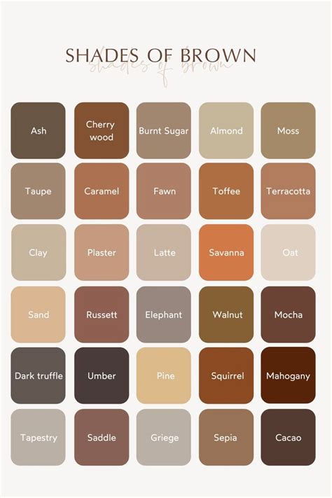 Shades Of Brown Hex Color Palette Pantone Colour Palettes Brown