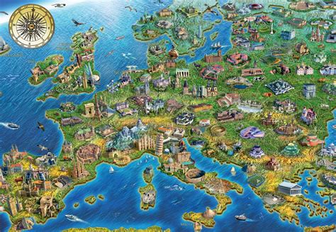 Map Of Europe 1000 Pieces Jumbo Puzzle Warehouse