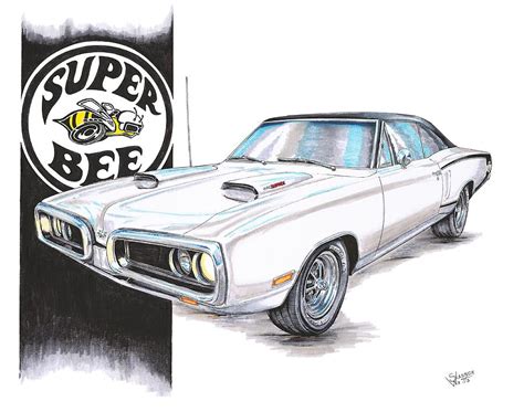 1970 Dodge Super Bee Drawing By Shannon Watts Fine Art America