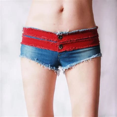 Sexy Fashion Short Jeans For Women Skinny Spliced Micro Mini Shorts Low Waist Summer Short Femme