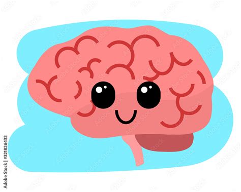 Human Brain Character Design Happy Healthy Brain Cartoon Illustration