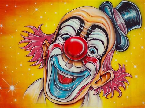 Happy Clown Portrait Painting Clown Portrait Painting Circus