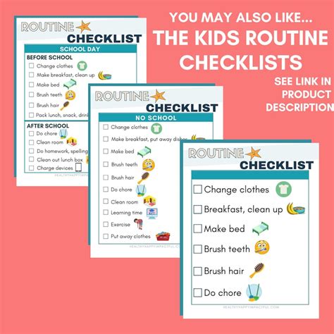 Morning Routine Checklists Morning Routine Adults Instant Download Etsy