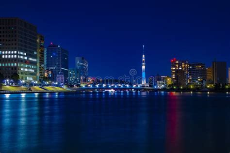 Night Timelapse At Sumida River In Tokyo Stock Photo Image Of Beauty
