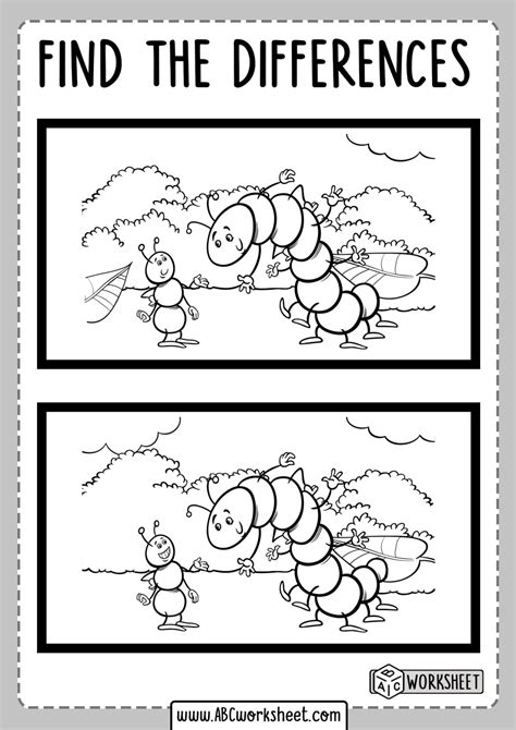Spot The Difference For Kids Worksheet Abc Worksheet