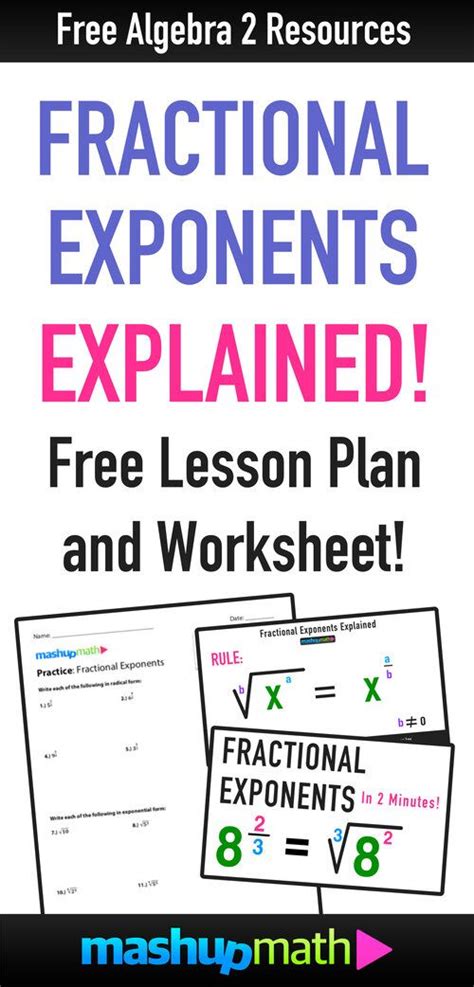 Fractional Exponents Lesson And Free Worksheet Artofit