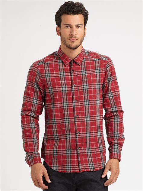 Lyst Rogan Plaid Shirt In Red For Men