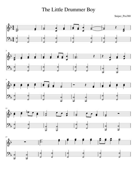 All ▾ free sheet music sheet music books digital sheet music musical equipment. The Little Drummer Boy sheet music for Piano download free in PDF or MIDI