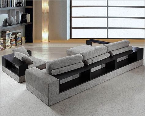 Modern Grey Fabric Sectional Sofa Set 44l0739