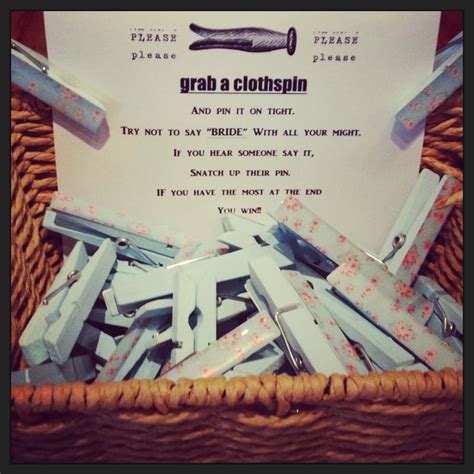 Bridal Shower Clothespin Game I Added Grooms Name To The List Funny