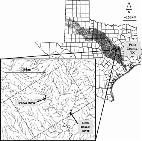 A Map Of Texas Shows The Brazos River Drainage And Our Two Sample Sites
