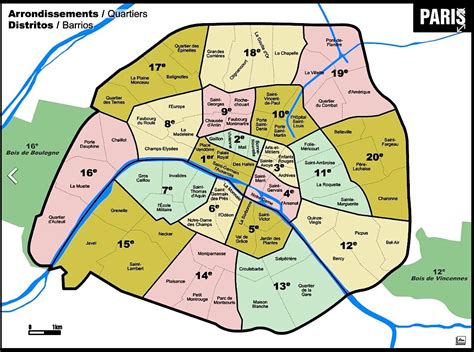 20 Arrondissements Paris Neighborhoods Paris Map Paris District Map