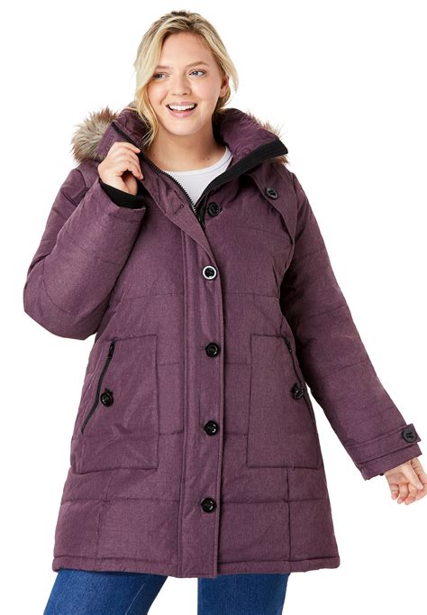 Woman Within Woman Within Womens Plus Size Heathered Down Puffer