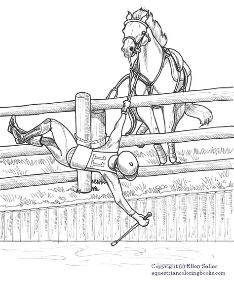 Printable Horse Jumping Coloring Pages - Online adult coloring pages of jumping Horse | Animal