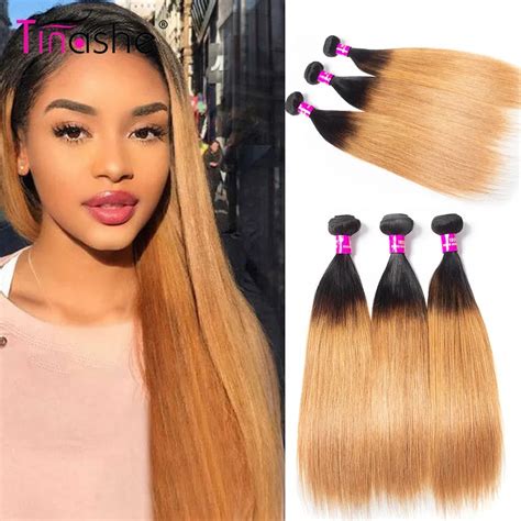 Tinashe Hair Ombre Brazilian Hair Weave Bundles Honey Blonde 1B 27 30