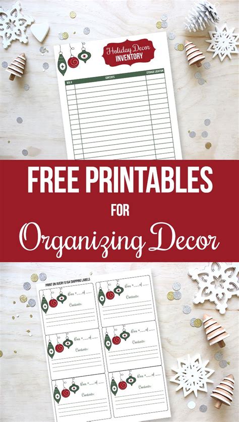 Free Printables For Organizing Your Holiday Decor Includes Free Printable Holiday Decor Labels