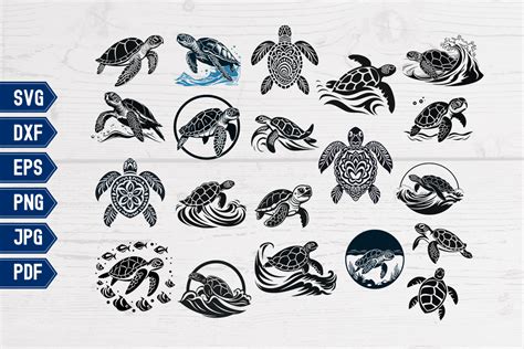 20 Sea Turtle Svg Png  Dxf Eps Bundle Graphic By Tinokoshop