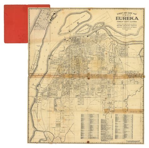 Street And Guide Map Of The City Of Eureka Humboldt County California