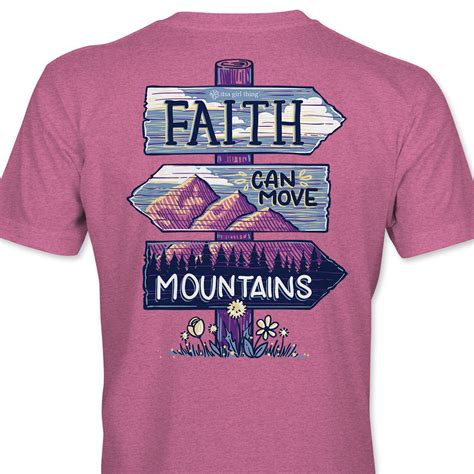Faith Can Move Mountains Tee Womens Christian Tee Itsa Girl Thing