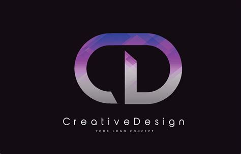 Cd Letter Logo Design Purple Texture Creative Icon Modern Letters