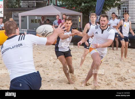 London Beach Rugby Tournament Finsbury Square Stock Photo Alamy