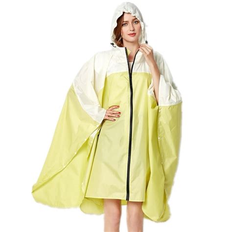 Long Raincoat Women Cloak Rain Coat Trench Coat Style Hooded Ladies