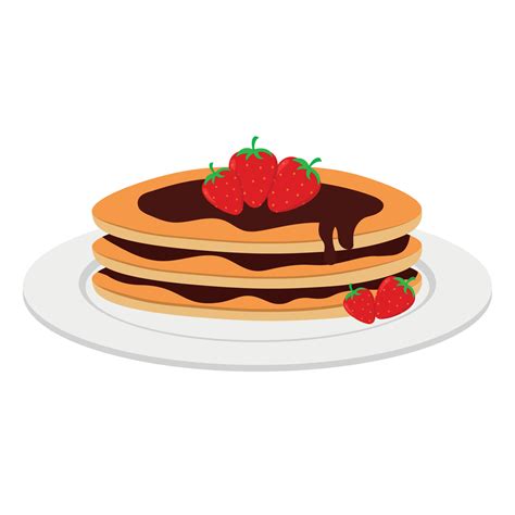 Chocolate Pancake Clipart Vector Design In Cute Animated Cartoon