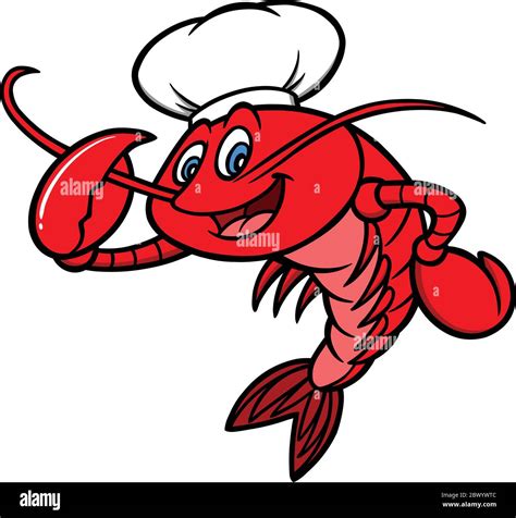 Crawfish Chef Mascot A Cartoon Illustration Of A Crawfish Chef Mascot
