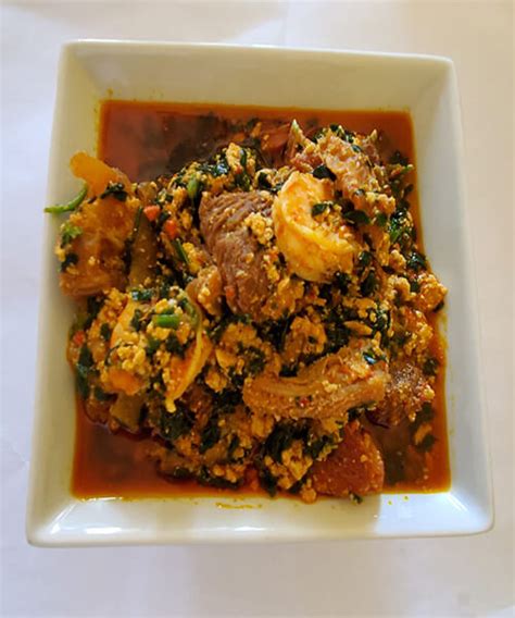 Egusi soup is common and prevalent across central africa, and may be served atop rice, cooked vegetables, or grilled meat. Egusi soup - My Heritage Foods
