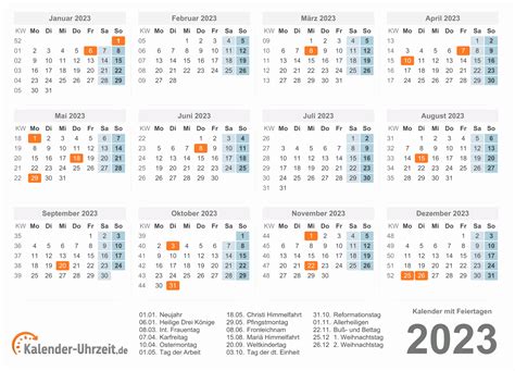 Kalender 2023 Mit Kw Zum Ausdrucken